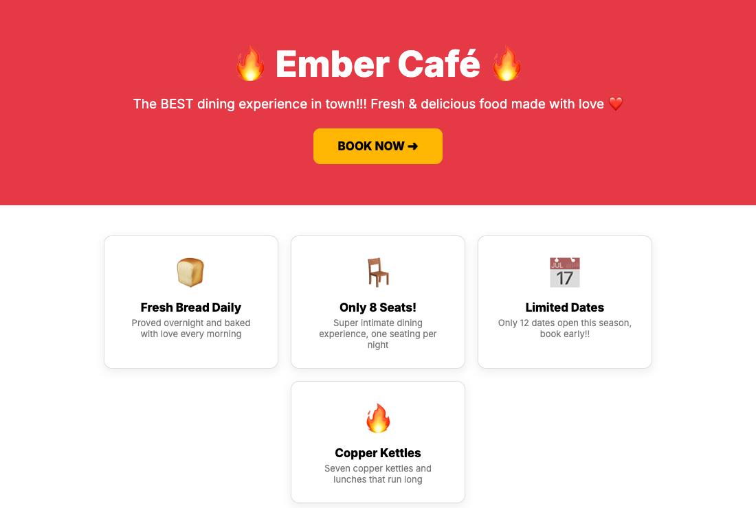 Ember Cafe without